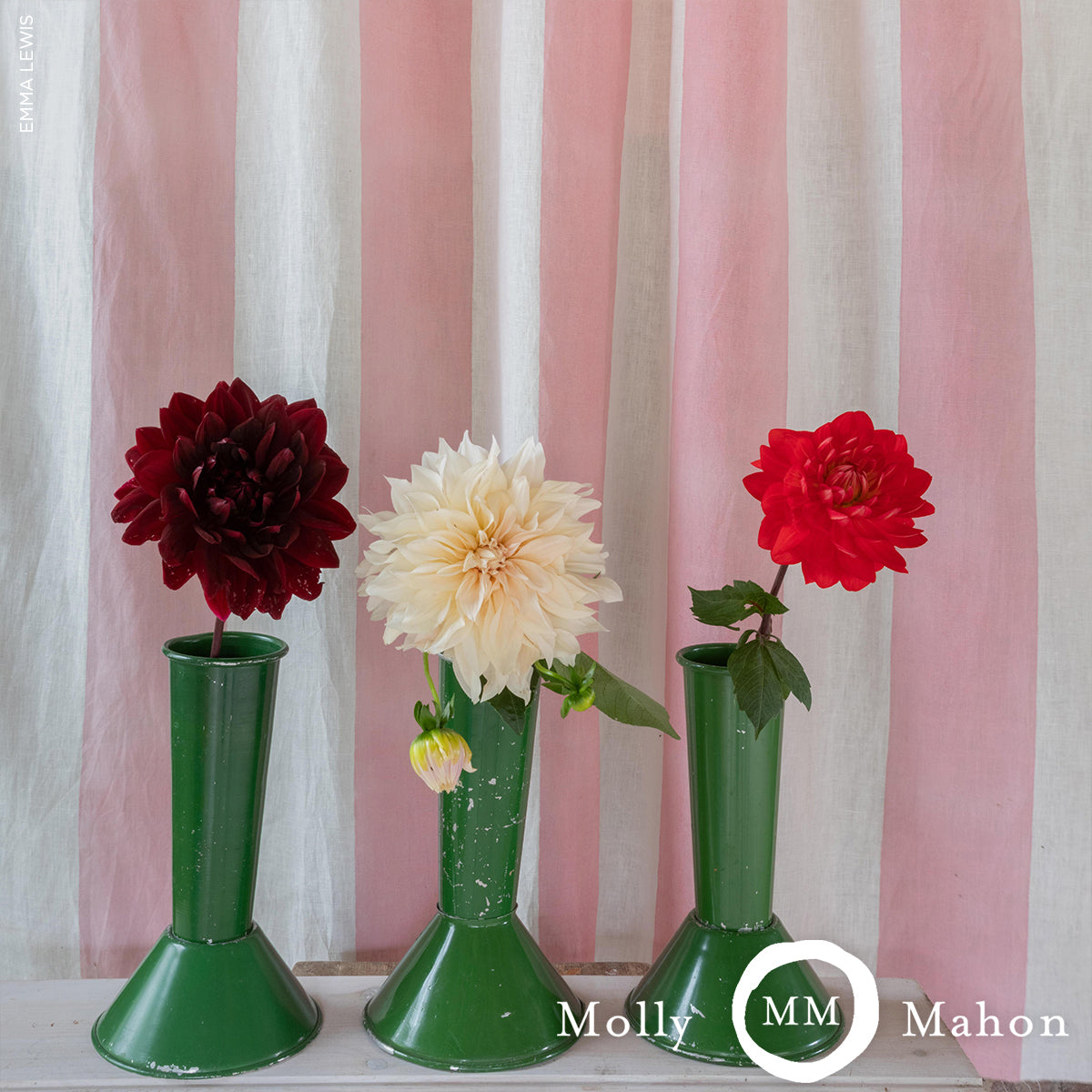 SCHUMACHER FABRIC MOLLY MAHON WIDE HAND BLOCK STRIPE PINK - 181811