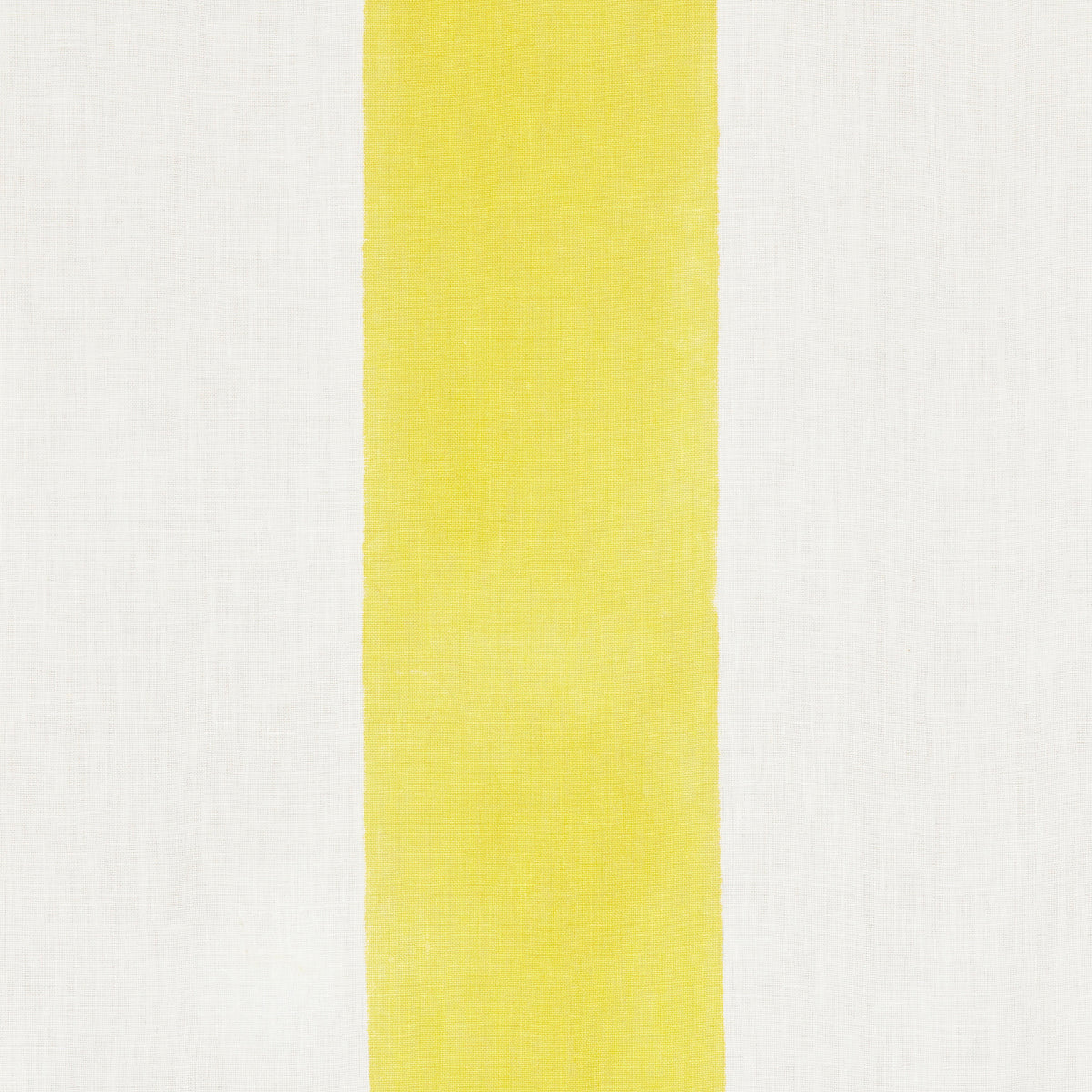 White textile with wide yellow hand-block stripe prints, minimalist modern style.