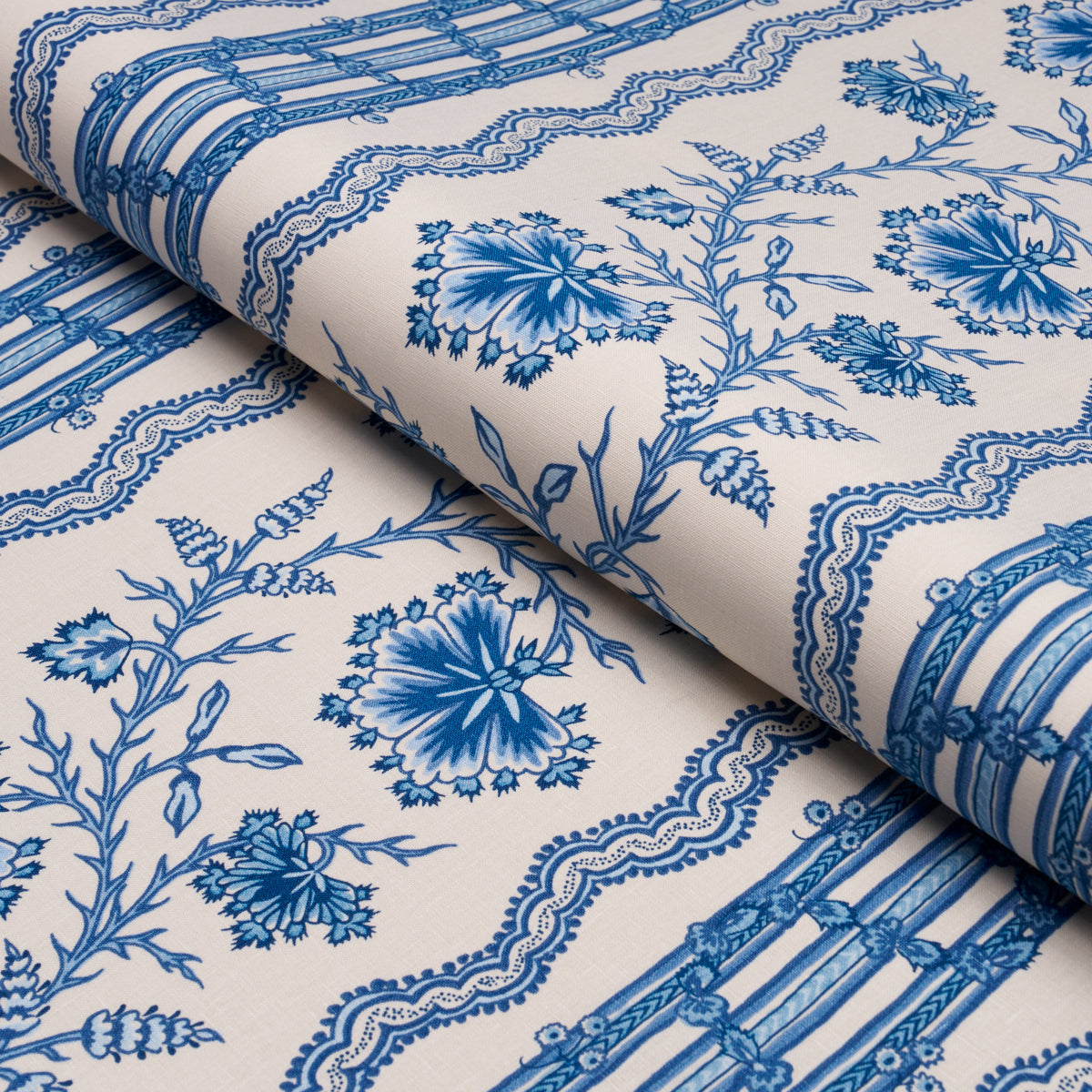 SCHUMACHER WILLIAMSBURG PARVATI FLORAL STRIPE Delft - 182712