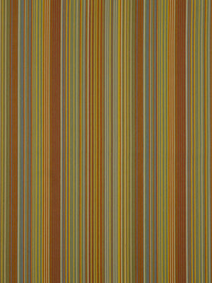 Vertical multicolor stripe pattern in warm autumn hues; earthy tones with teal accents.