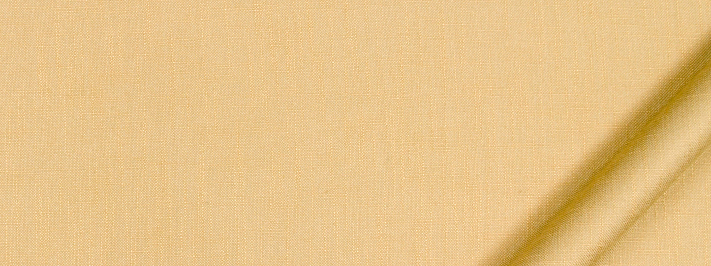 Beige textured fabric close-up with diagonal golden-yellow stripes on the right edge