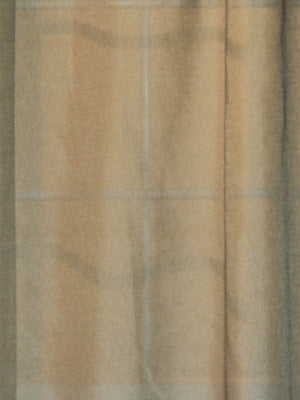 Cocoa sheer curtain fabric with vertical folds and a soft, slightly sheer texture.