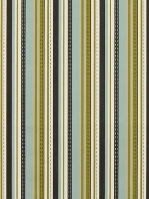 Vertical striped pattern in olive green, cream, black and gold tones; retro fabric or wallpaper design.