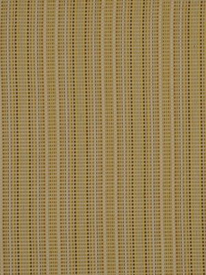 Golden yellow woven fabric with narrow grey vertical lines; textured textile suitable for upholstery.