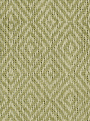 Olive-green woven fabric with a beige diamond chevron pattern; textured upholstery fabric.