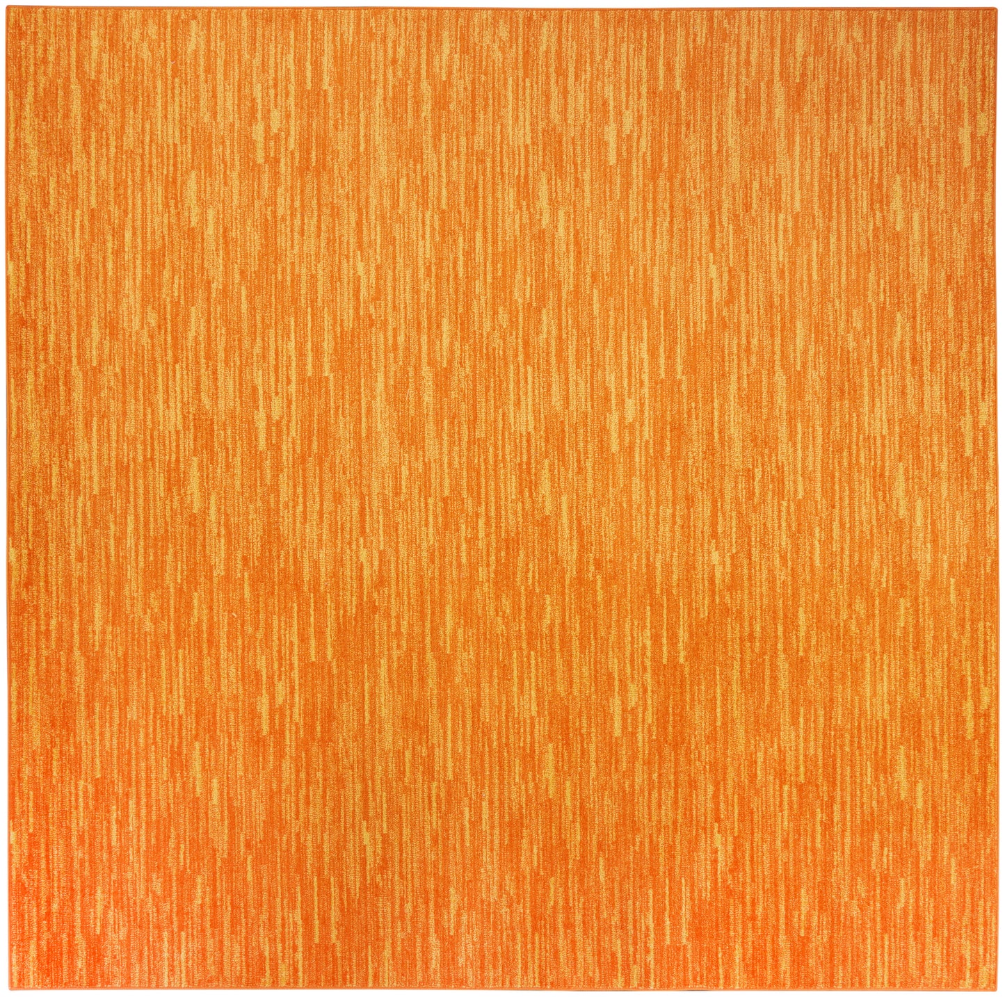 Orange textured outdoor rug with a vertical streak pattern; warm contemporary style.