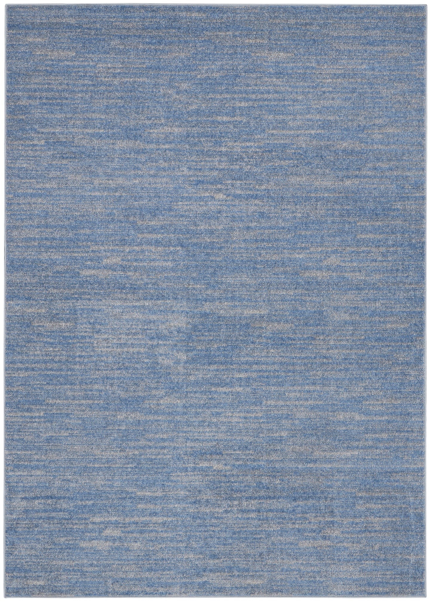 Blue marled rectangular rug with soft textured pile and subtle lighter specks for casual living room decor.