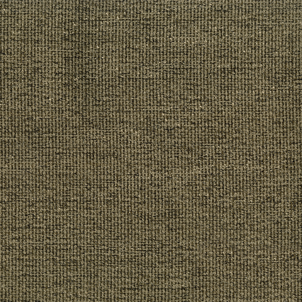 Olive-brown woven upholstery fabric with a tight tweed texture.