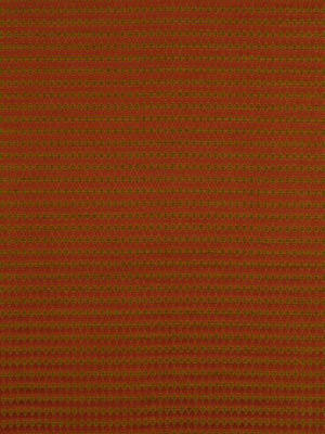 Rust red woven fabric swatch with subtle orange-brown grid pattern, textile texture for upholstery or decor.