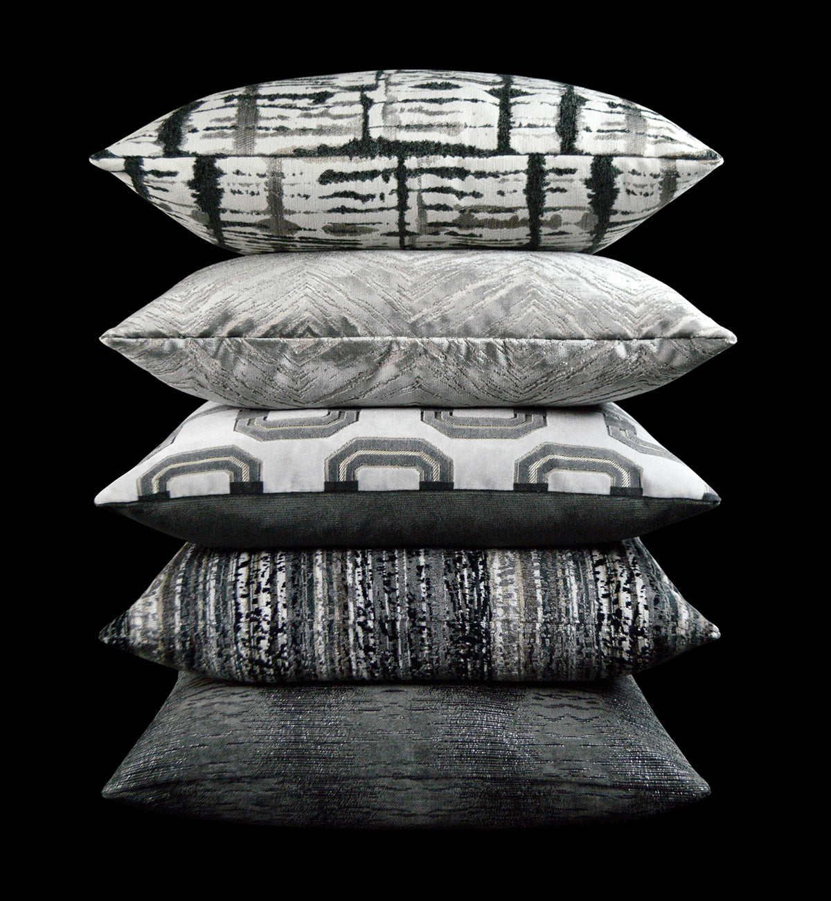 D.V. KAP HOME 24" x 24" Maddox Pillow - Charcoal Modern, Transitional, Abstract - 3278-C-2424