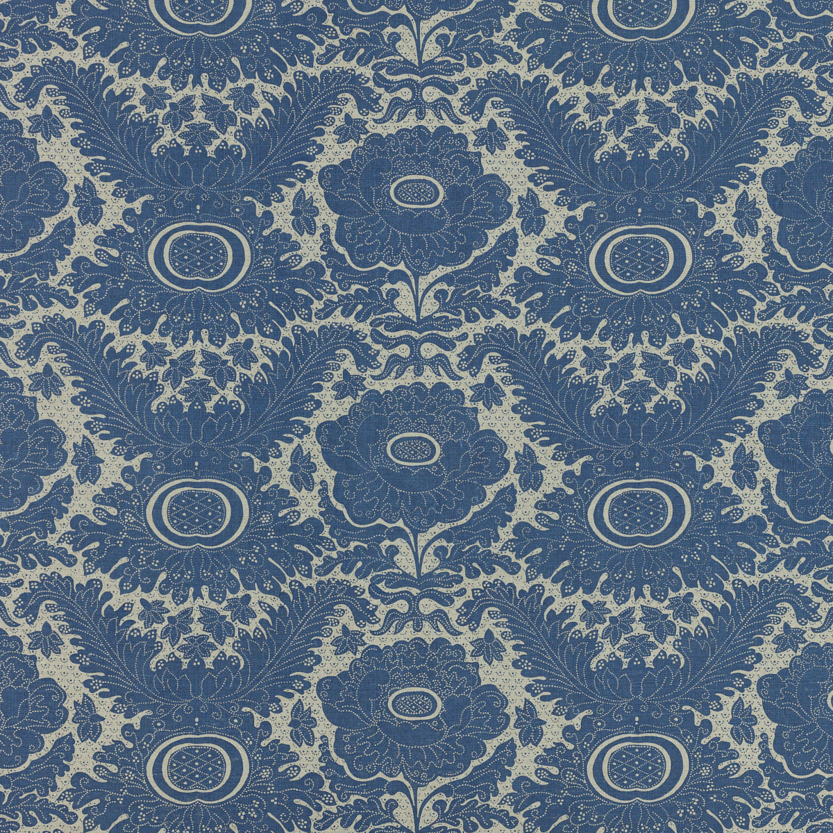 SCHUMACHER RAOUL TEXTILES ANANAS BY RAOUL PRINTS PRINTS INDIGO - 201U59