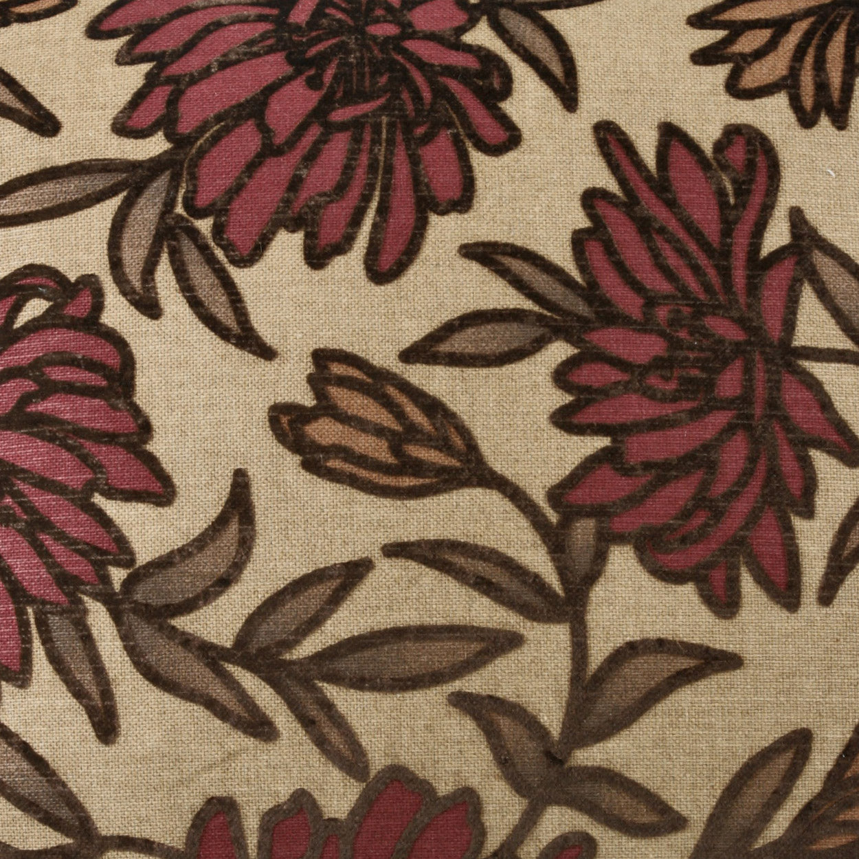 D.V. KAP HOME 2051-B-YARD Montague Fabric - Burgundy Floral Red - Montague