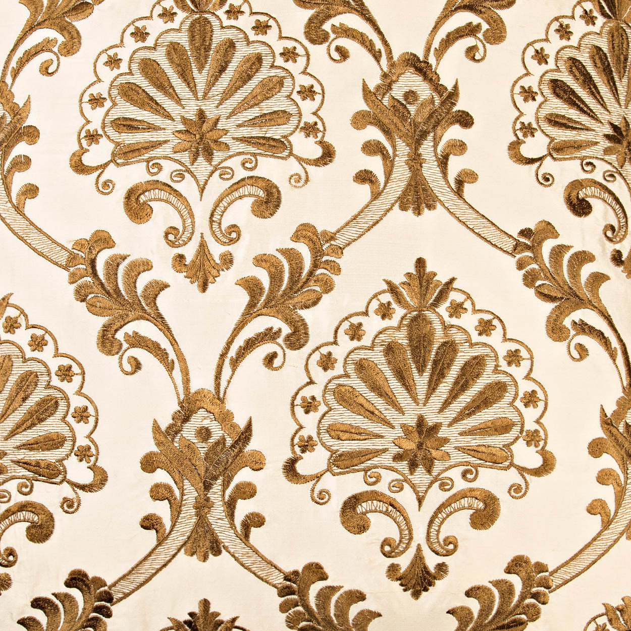 D.V. KAP HOME 24" x 24" Tavoos Pillow - Cream Embroidery, Traditional - 2066-C-2424