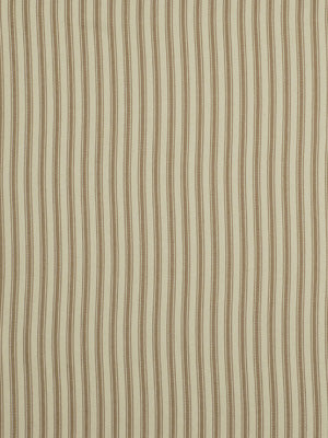 Beige fabric with vertical wavy brown stripes; warm, neutral striped textile for upholstery or curtains.