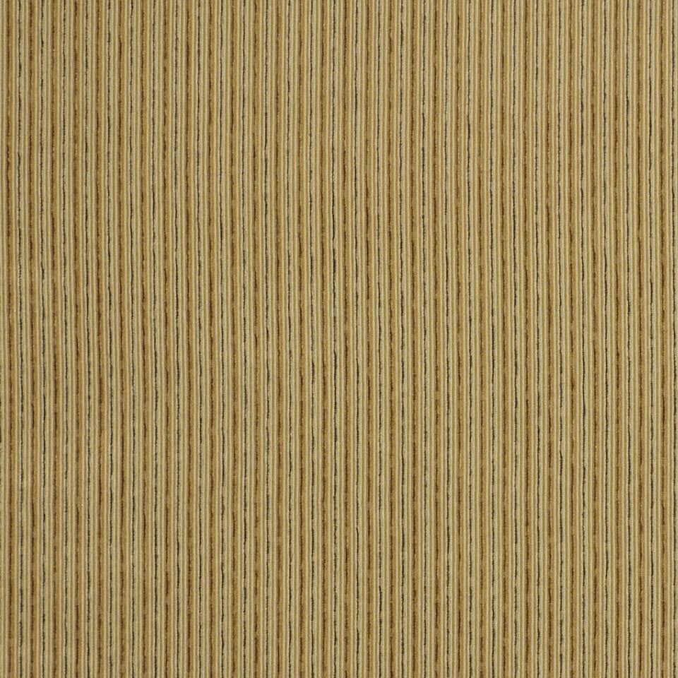 Amber upholstery fabric with a warm golden-beige vertical stripe pattern.