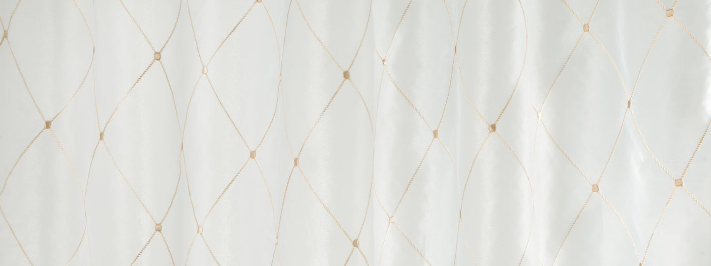 Robert Allen Lined Diamonds | Cream Drapery - 213125