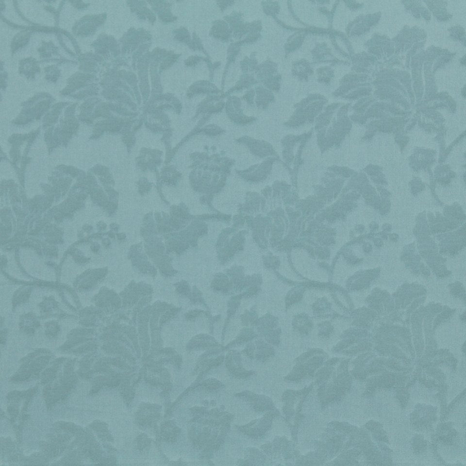 Seafoam teal hydrangea floral wallpaper with a subtle textured finish.