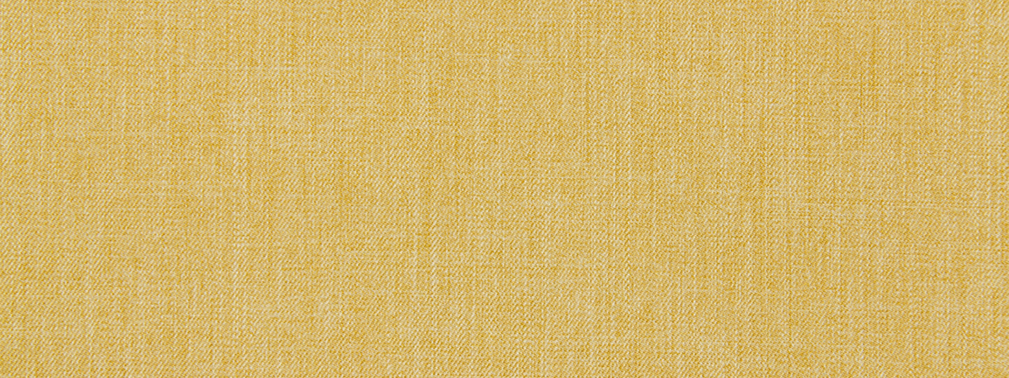 Daffodil yellow woven upholstery fabric texture with visible weave; warm backdrop.