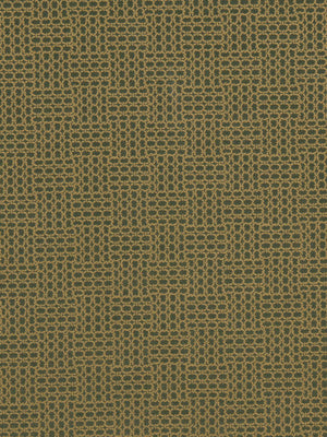 Slate gray upholstery fabric with a geometric lattice pattern; textured woven appearance.