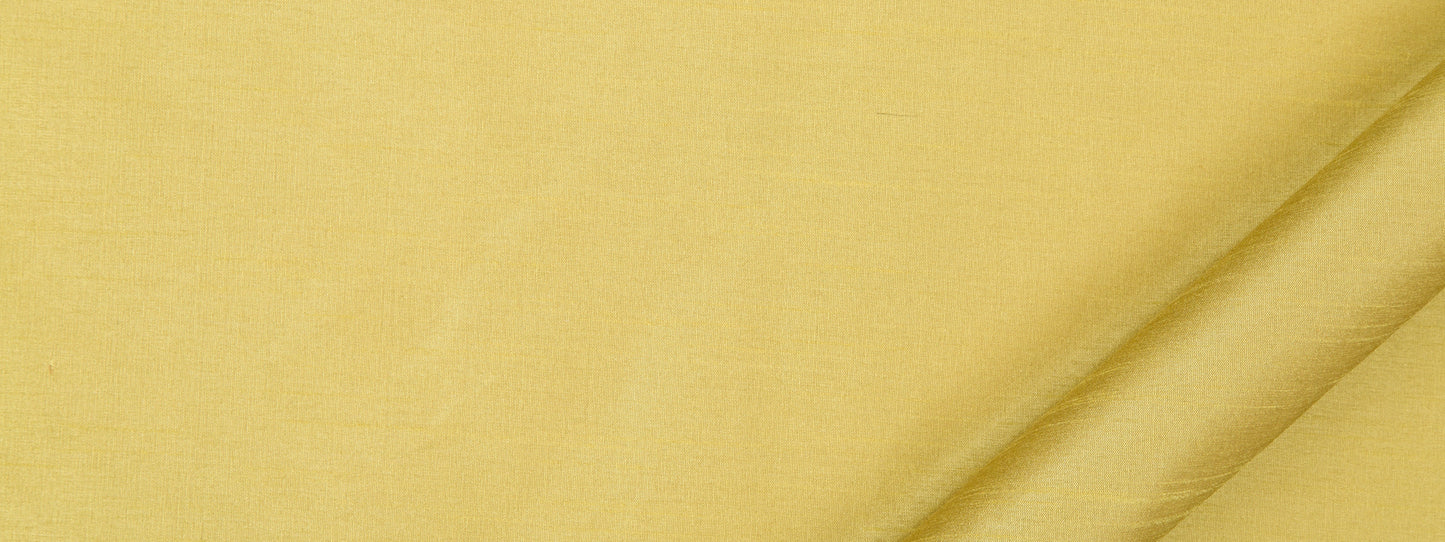 Bright yellow fabric with subtle texture and a diagonal fold, ideal for crafts or apparel.