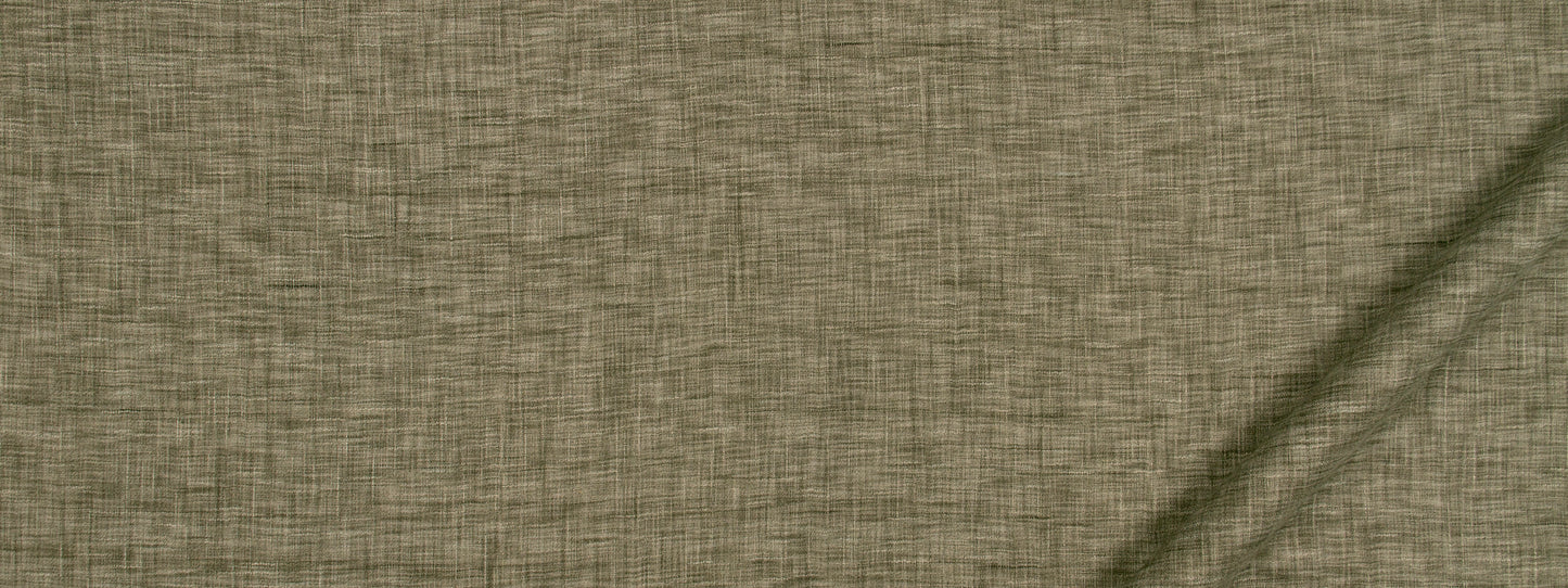 Slate linen-look fabric with a crosshatched weave and soft drape.