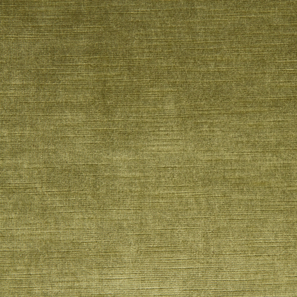 Olive-green woven fabric texture swatch with subtle horizontal grain.