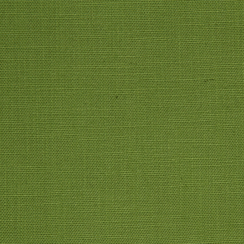 Olive green linen fabric close-up with a textured weave, suitable for upholstery or bags.