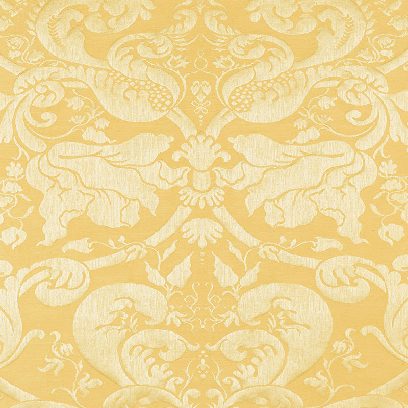 SCHUMACHER CHROMA GAVOTTE BROCATELLE DAMASK PATTERN WOVENS PATTERN WOVENS GOLD - 22552