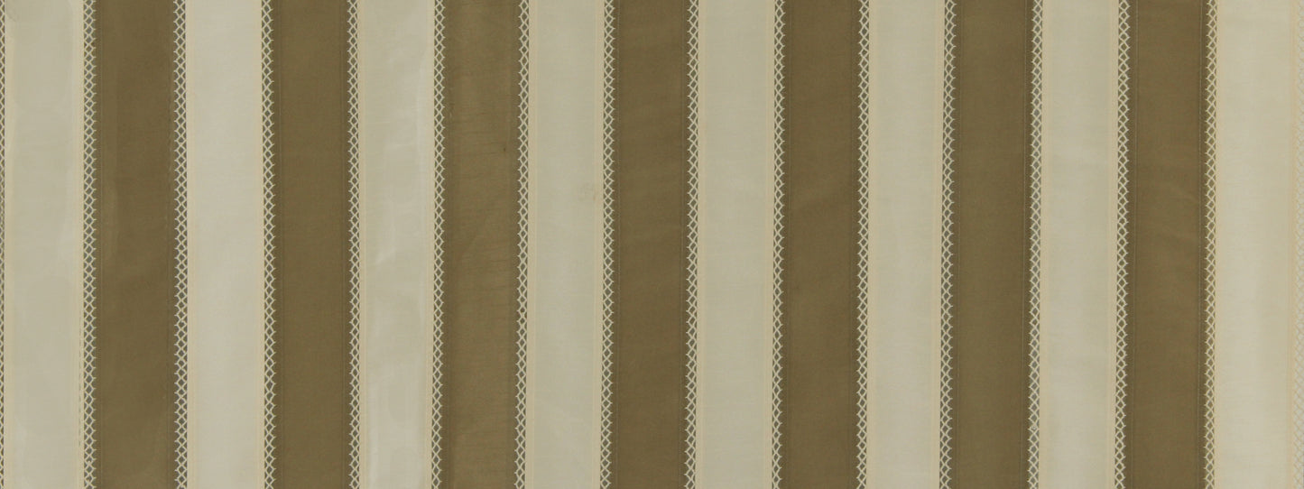 Beige and tan vertical striped pattern with dotted inner borders; neutral wallpaper or fabric.
