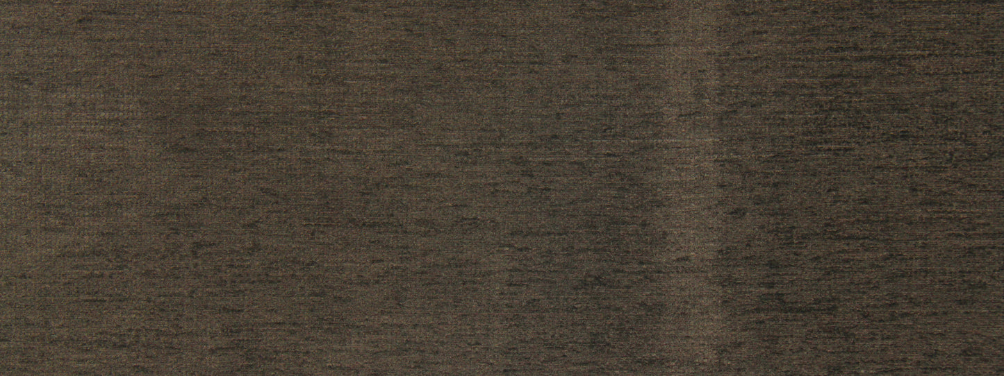Graphite-colored textured upholstery fabric close-up with subtle vertical weave and lighter center stripe.