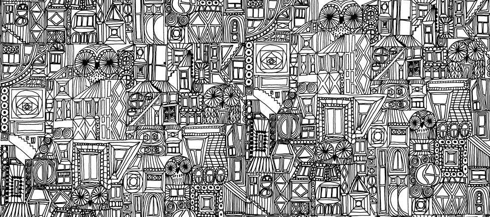 Marimekko Marimekko Vol. 5 Bubi Illustration Contemporary Black Satin - 23300X