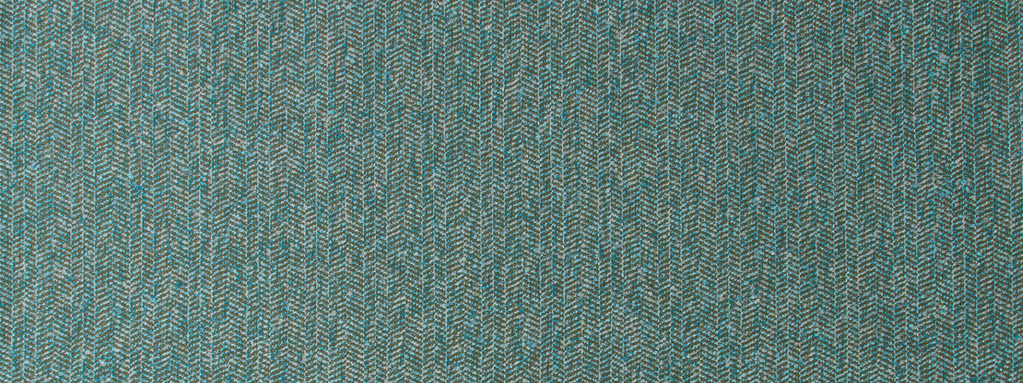 Mineral chevron boucle upholstery fabric with a textured tweed-like weave and subtle flecks.