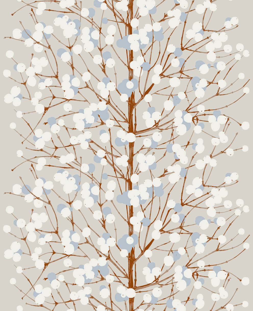 Marimekko Marimekko Vol. 5 Lumimarja Illustration Contemporary Beige Satin - 23375X