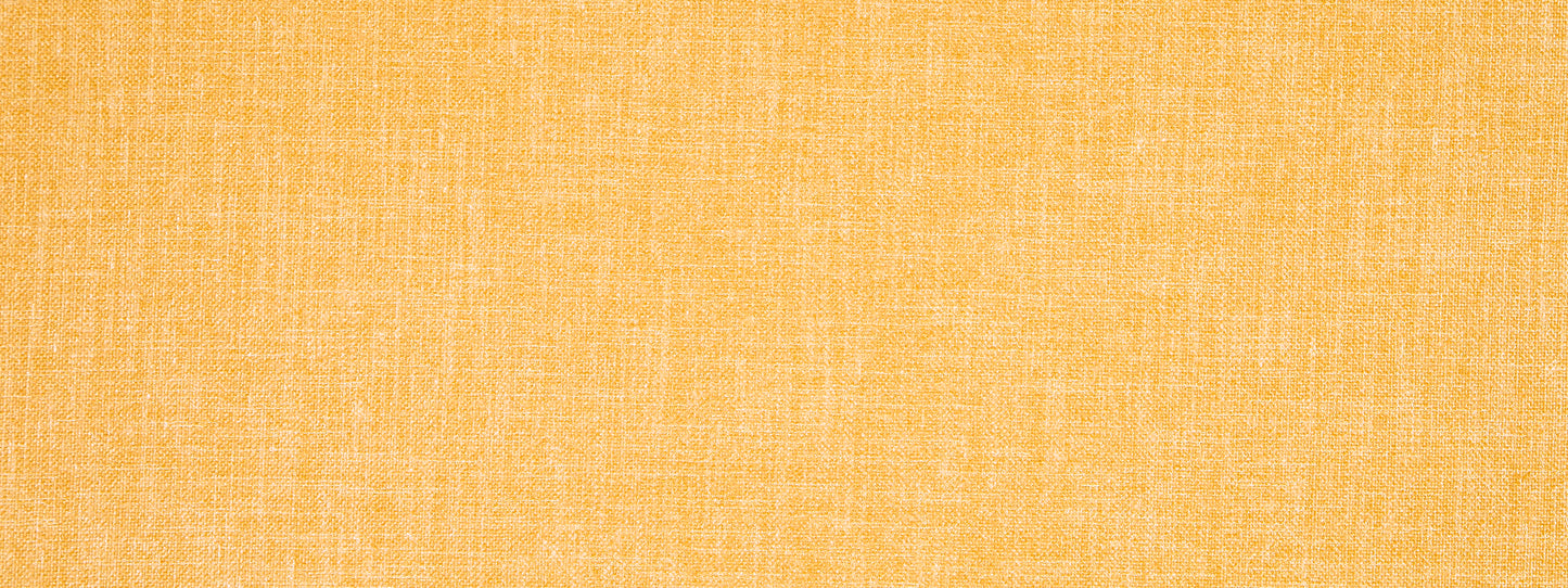 Mustard-yellow textured linen-style fabric swatch with visible weave pattern.