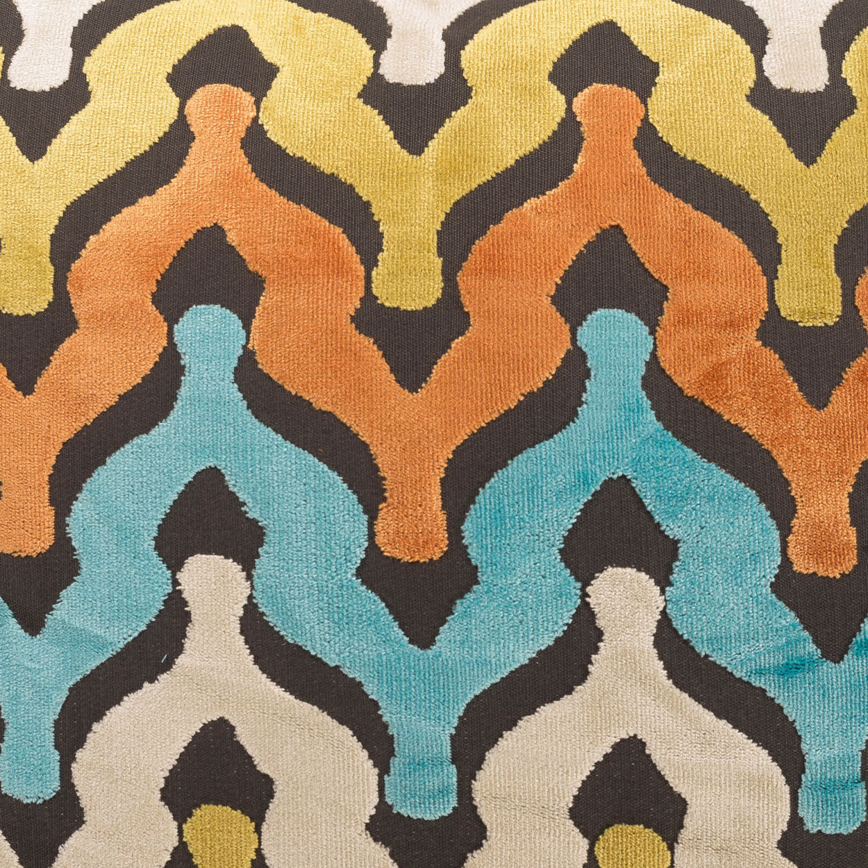 D.V. KAP HOME 2402-C-YARD Monroe Fabric - Carnival Geometric Orange, Multi, Turquoise - Monroe