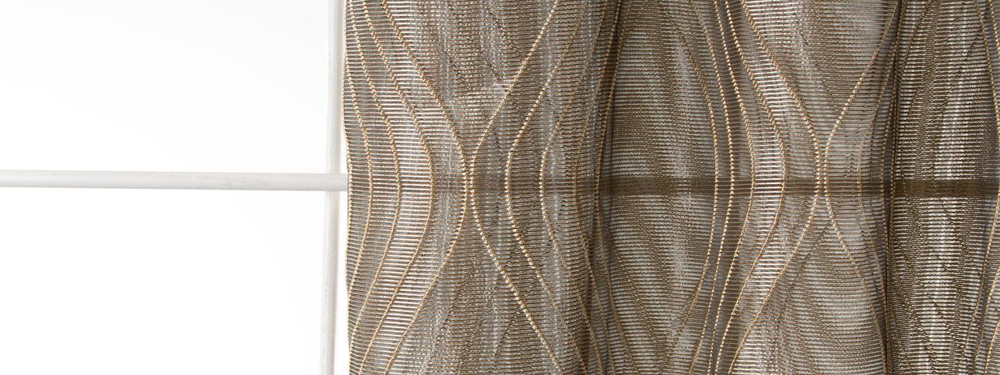 Robert Allen Contract Optic Moves | Black Linen Drapery - 240916