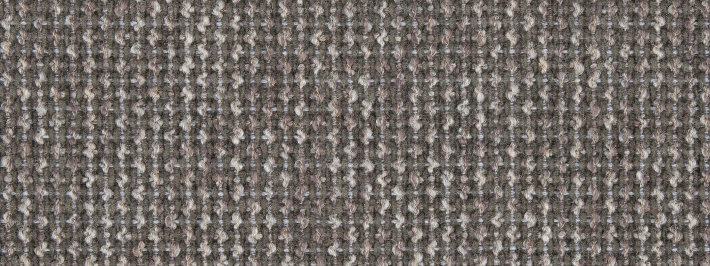 Close-up of dark gray woven upholstery fabric with a tight loop texture.