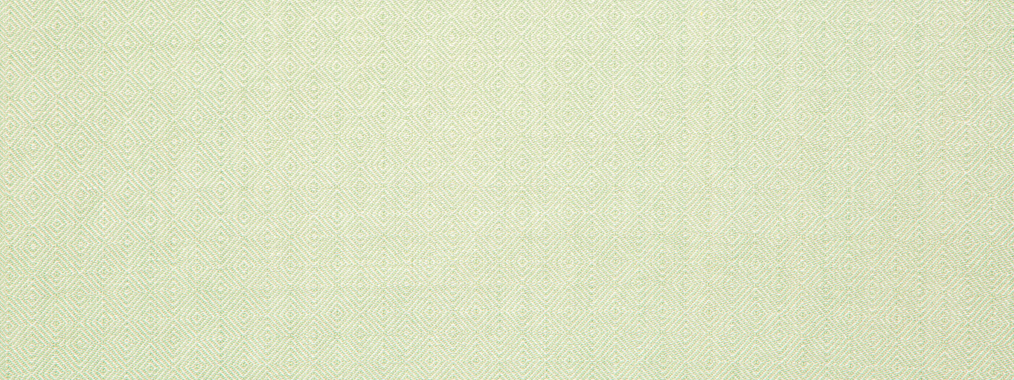 Close-up of pale green linen-like fabric texture with subtle woven pattern.