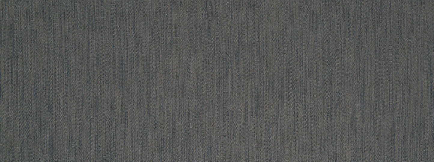 Dark blue-gray woven fabric swatch with subtle vertical stripe pattern; versatile upholstery or drapery material.