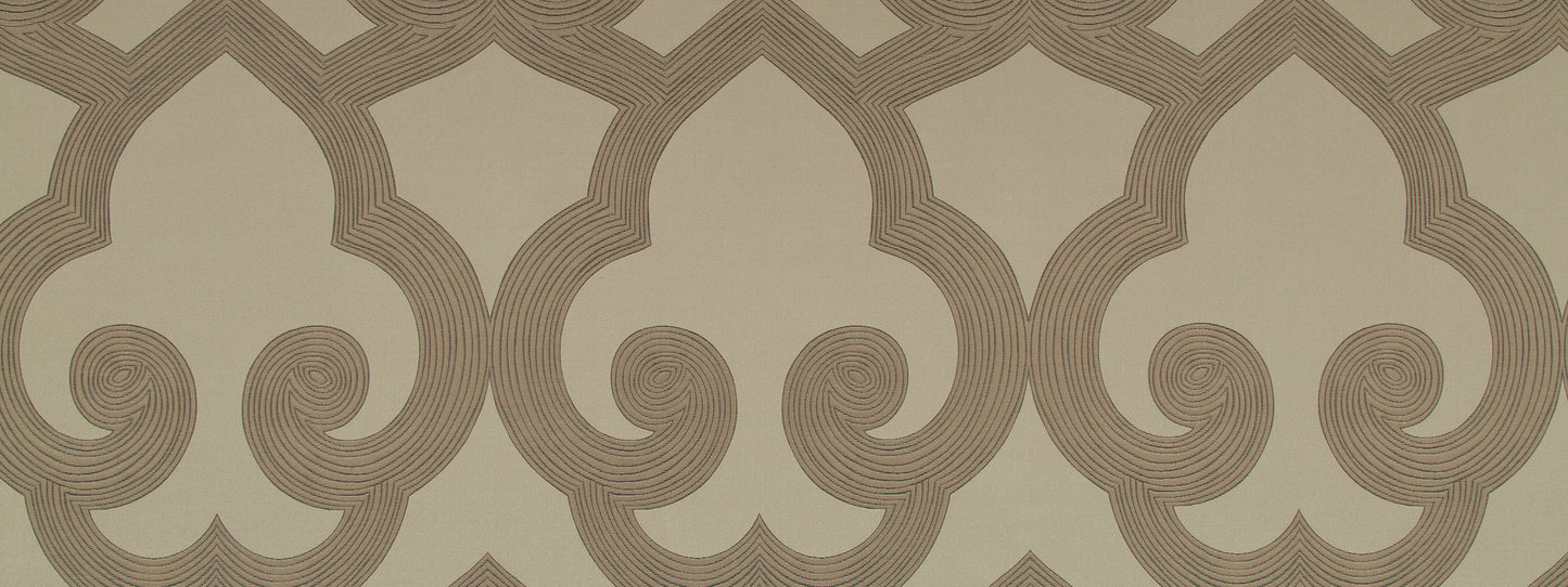 Taupe tucked-frame design; beige frame with a subtle geometric texture visible.