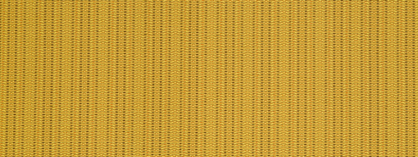 Golden-yellow woven upholstery fabric swatch with tight weave.