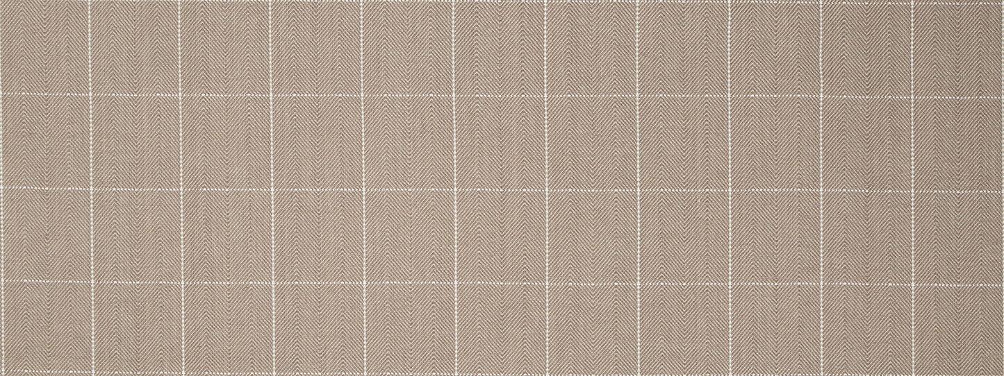 Beige woven fabric with a boxy zig pattern; close-up texture.