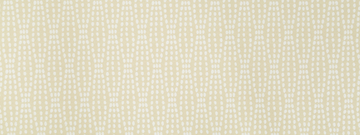 Cream fabric with subtle pale yellow woven dot pattern; lightweight textile suitable for upholstery or garments.