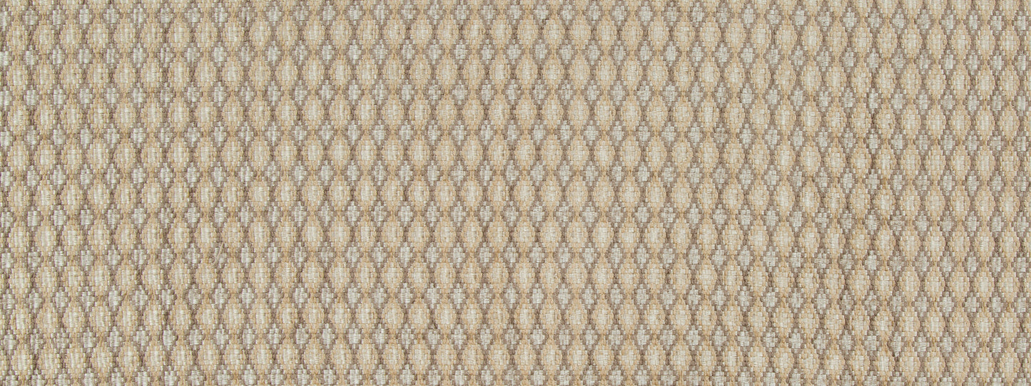 Beige and tan diamond lattice woven fabric texture; upholstery material for furniture.
