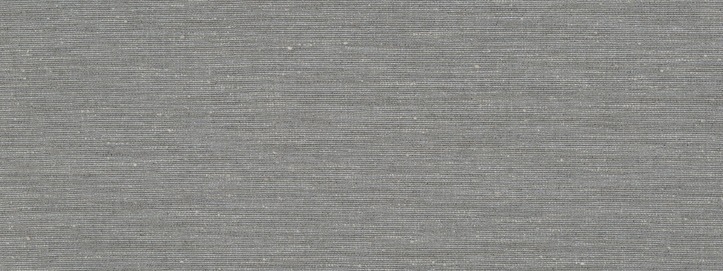 Close-up of gray woven fabric texture with subtle horizontal lines.