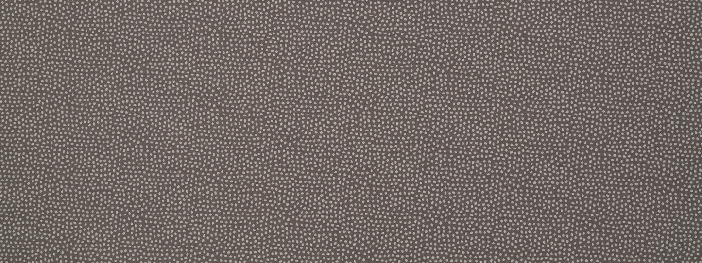 Close-up of charcoal gray woven fabric with tiny speckled texture, soft textile suitable for upholstery or apparel.