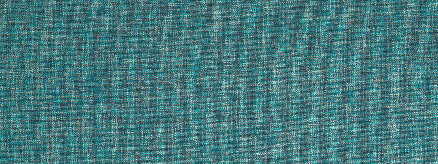 Teal blue woven fabric texture with visible linen-like weave; ideal for upholstery, crafts or fashion.