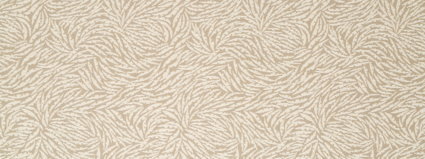 Beige wallpaper with tan fern-like botanical pattern, subtle organic texture for walls.