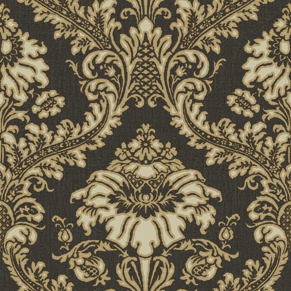 Galerie Wallcoverings Cottage Chic Damasco Superior Galerie Wallcoverings Black - 25739