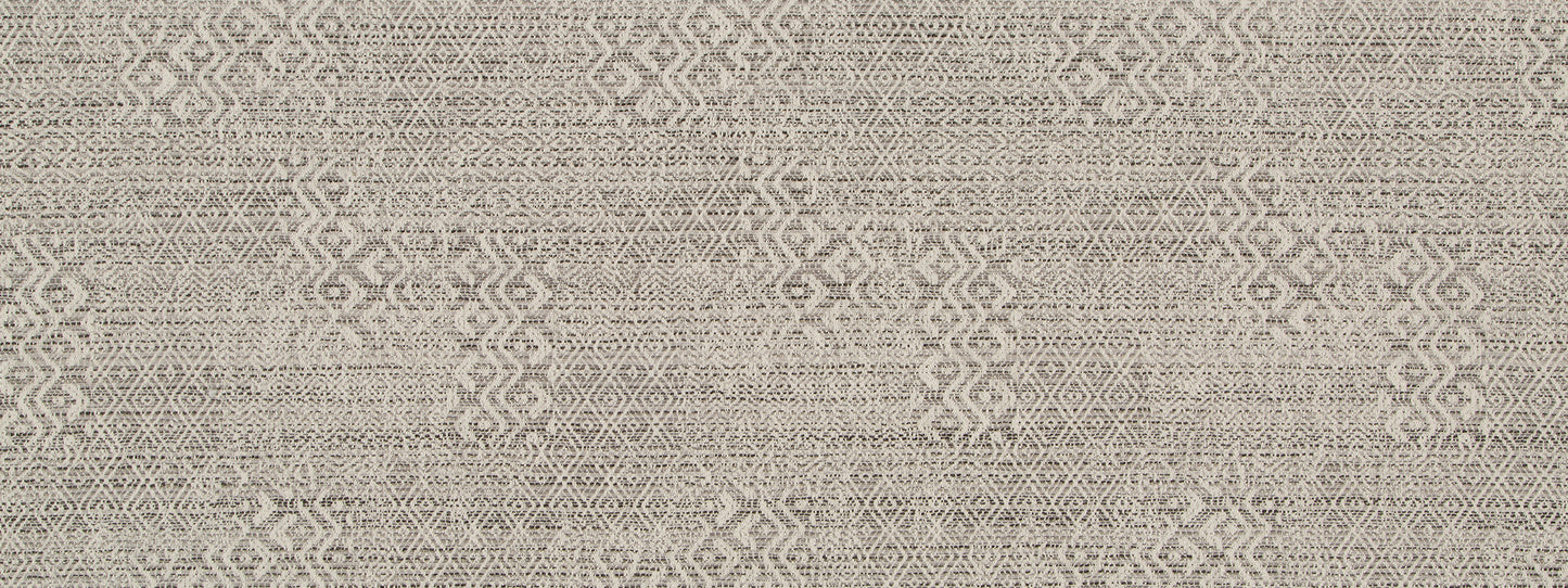 Cement-colored woven fabric with a subtle geometric diamond lattice pattern; soft, neutral upholstery textile.